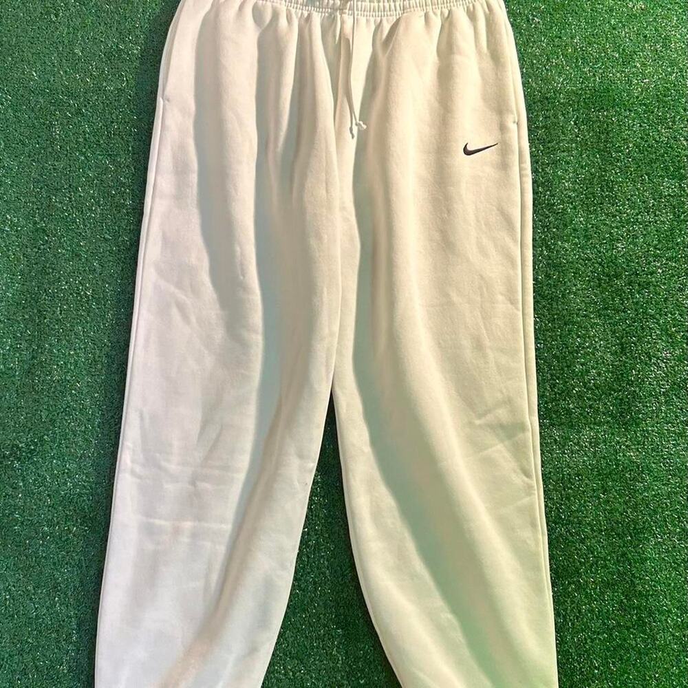 nike white sweatpants ankle cuff